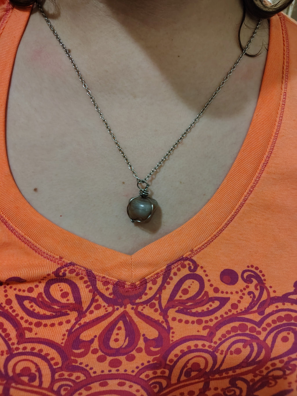 Carnelian Wire-Wrapped Spiritual Necklace
