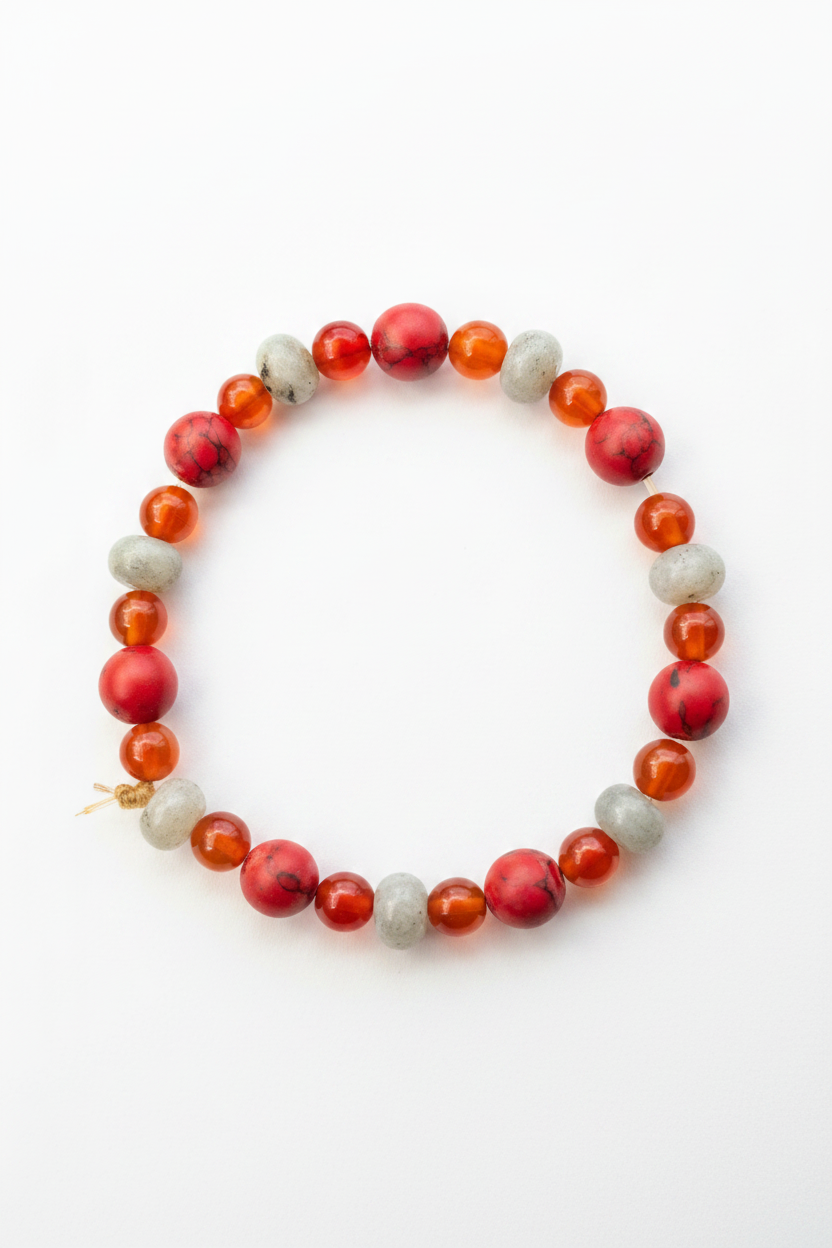 Red Jasper Beaded Stretch Bracelet